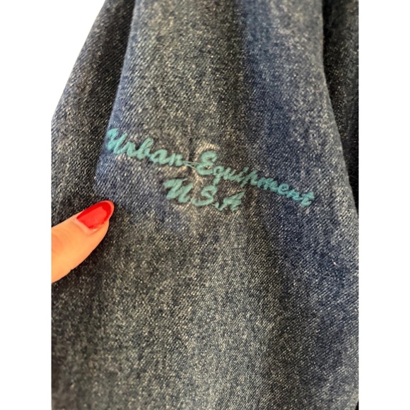 *AMAZING* Vintage Urban Equipment Denim Blue Biker Work Chore Coat Jacket size M - Picture 6 of 10